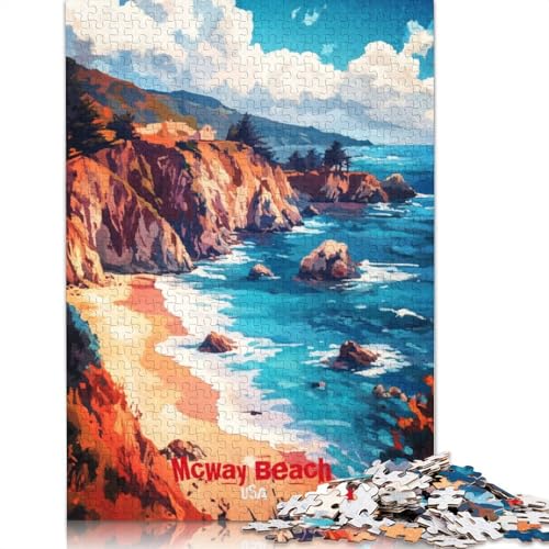 McWay Beach Art Poster, 1500-teiliges Puzzle, ab 18 Jahren, Lernspiele, Puzzles für Erwachsene, für Frauen, für Kinder ab 12 Jahren, 1500 Teile (85 x 57 cm) von GQmoney