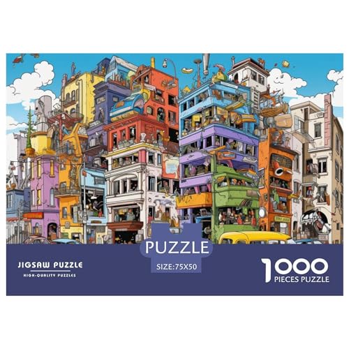 Metropolis_ Puzzle für Erwachsene, 1000, klassisches Puzzle, entspannendes Holzpuzzlespiel, Denksportaufgabe, 1000 Teile (75 x 50 cm) von GQmoney