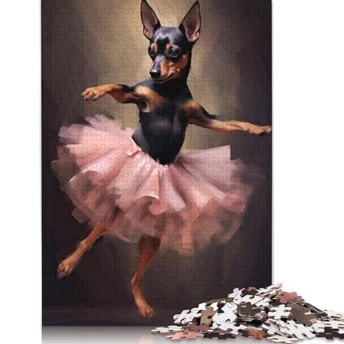 Miniatur-Pinscher-Ballerina-Puzzle für Erwachsene und Kinder. Tolles Geschenk, Herausforderungsspielzeug, Lernspiel, Heimdekoration, ab 14 Jahren, 520 Teile (52 x 38 cm) von GQmoney