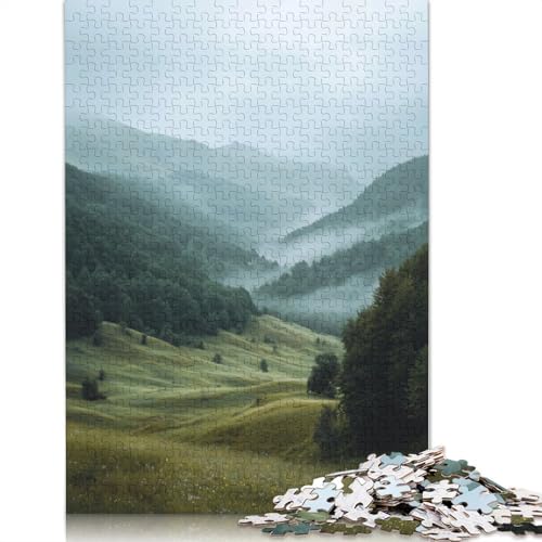 Misty Mountain Valley 520-teiliges Puzzle für Erwachsene, 100% recycelte Holzplatte, schwierige Puzzles für Frauen und Männer, 520 Teile (52 x 38 cm) von GQmoney