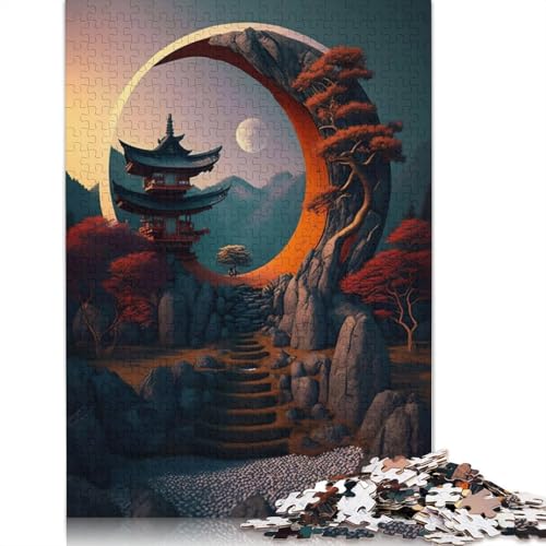Mondförmiges Tor, 1000-teiliges Puzzle, Familienspaß für Erwachsene und herausforderndes Spiel, Spiele zum Stressabbau und einzigartige Geschenke, 1000 Teile (38 x 26 cm) von GQmoney