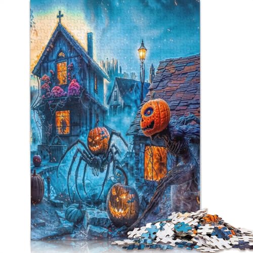 Monster und Kürbisse an Halloween-Puzzles, 1000 Teile, Papierpuzzles für Erwachsene und Teenager, Familienspiel, 1000 Teile (75 x 50 cm) von GQmoney