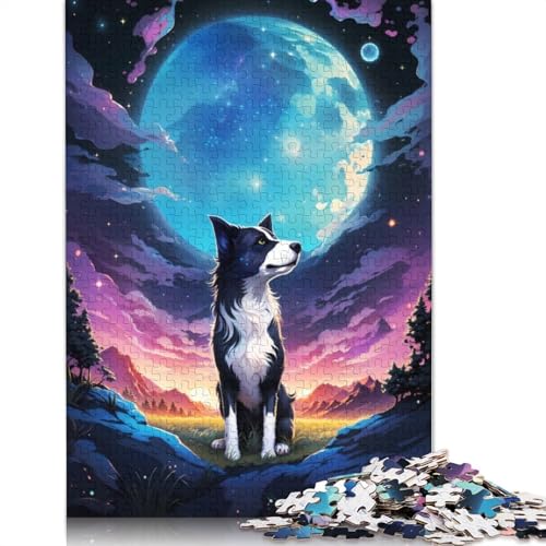 Moonlit Hundepuzzle für Erwachsene und Jugendliche, 1000 Teile, Puzzles für Erwachsene, Heimdekoration, Puzzle, Spielzeug, 1000 Teile (75 x 50 cm) von GQmoney