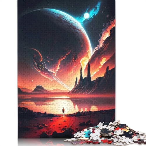 Mountain Lake Universe Puzzle für Erwachsene, Entspannungs-Herausforderungsspielzeug, Erwachsenenpuzzle für Frauen, für Kinder ab 12 Jahren, 1000 Teile (75 x 50 cm) von GQmoney