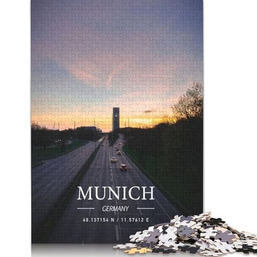 München 1000-teiliges Puzzle für Erwachsene, zusammen. Denksportaufgaben für Frauen und Männer, 1000 Teile (75 x 50 cm) von GQmoney