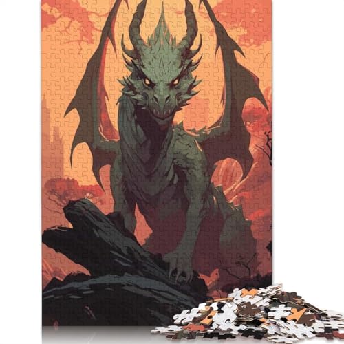 Mysteriöser Drache, Papierpuzzle, 1000 Teile, Puzzle für Erwachsene, Lernspiel, Herausforderungsspielzeug, 1000 Teile (38 x 26 cm) von GQmoney