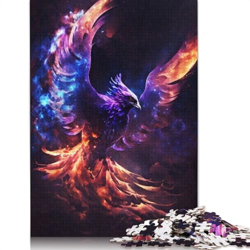 Mystischer Phönix, 1000-teiliges Puzzle für Erwachsene, Spielzeug, Denkspiel, Lernspiel für Erwachsene, Stressabbau, Heimdekoration, 1000 Teile (38 x 26 cm) von GQmoney