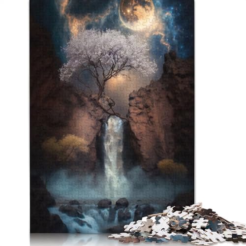 Mystisches Wasserfall-Puzzle 1500 Teile für Erwachsene | Holzpuzzle | Nachhaltiges Puzzle für Erwachsene | Spiele 1500 Teile (85 x 57 cm) von GQmoney