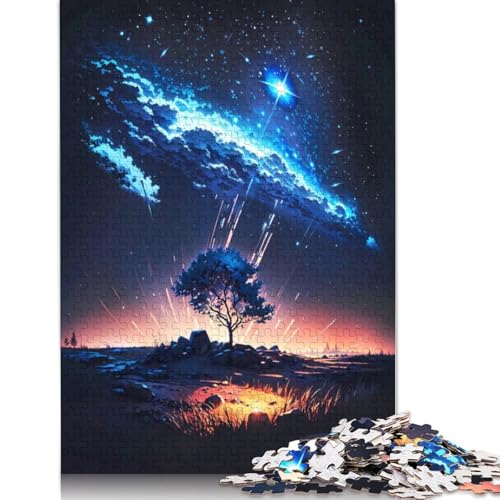 Nacht-Sonnenuntergangslandschaft, Puzzle für Erwachsene, Premium-Puzzle aus 100% recyceltem Brett, schwierige Puzzles für Kinder ab 12 Jahren, 520 Teile (52 x 38 cm) von GQmoney