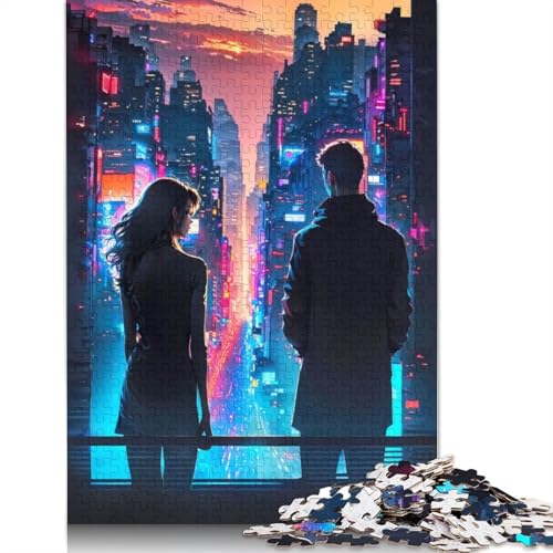 Nachtdämmerung für Verliebte, Puzzle für Erwachsene, 1000 Teile, anspruchsvolle Familienspiele, Denkspiele für Kinder ab 12 Jahren, 1000 Teile (75 x 50 cm) von GQmoney