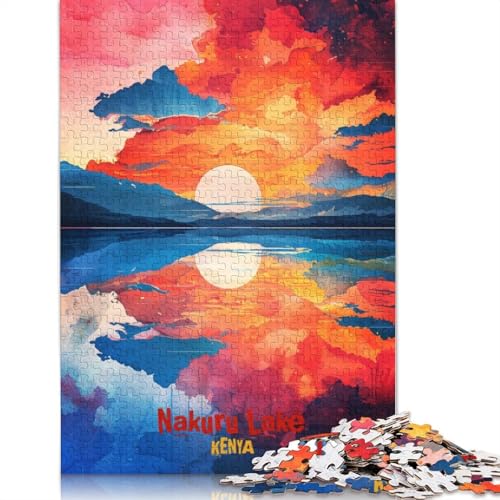 Nakuru Lake Art Poster Puzzles für Erwachsene, Spielzeug, Lernspiel, schwierige Puzzles für Kinder ab 12 Jahren, 520 Teile (52 x 38 cm) von GQmoney