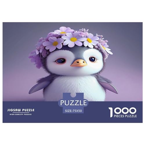 Niedliche Pinguin-Puzzles für Erwachsene, 1000-teilige Puzzles für Erwachsene, lustiges Dekomprimierungsspiel aus Holz, 1000 Teile (75 x 50 cm) von GQmoney