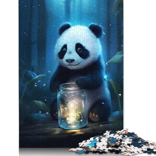 Niedlicher Pandabär, leuchtendes Puzzle für Erwachsene, 520 Teile, anspruchsvolle Familienspiele, Denkspiele für Kinder ab 12 Jahren, 520 Teile (52 x 38 cm) von GQmoney