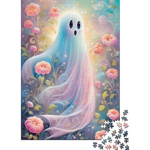 Niedliches Cartoon-Geister-Puzzle, schwierige Herausforderung, 100% recycelter Karton, Puzzle für Erwachsene, 1000 Teile (38 x 26 cm) von GQmoney