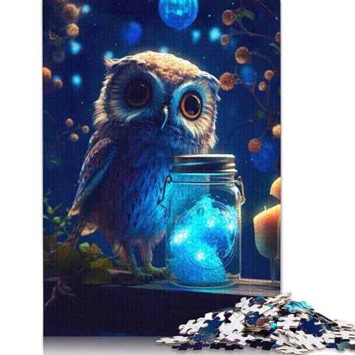 Niedliches Eulen-Leuchtpuzzle für Erwachsene, Lernspiel, Puzzle-Geschenke für Kinder ab 12 Jahren, 520 Teile (52 x 38 cm) von GQmoney