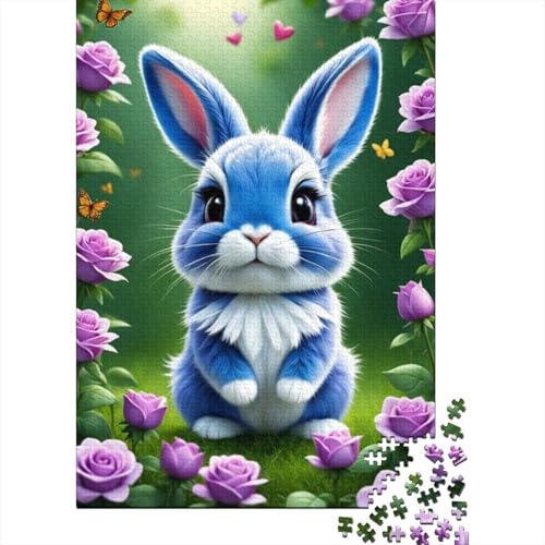 Niedliches Häschen-Puzzle, kreative Spiele, 100% recycelter Karton, Puzzle für Erwachsene, 1000 Teile (38 x 26 cm) von GQmoney