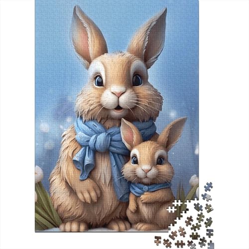 Niedliches Häschen-Puzzle, lustiges Premium-Puzzle aus Karton für Erwachsene, 1000 Teile (75 x 50 cm) von GQmoney