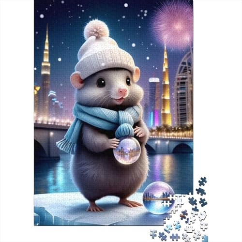 Niedliches Maus-Puzzle, Familienspaß, rechteckiges Papierpuzzle für Kinder und Erwachsene ab 12 Jahren, Geburtstagsgeschenk, 1000 Teile (38 x 26 cm) von GQmoney