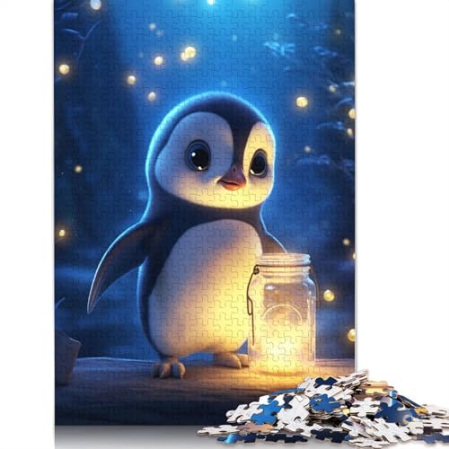 Niedliches Pinguin-Puzzle für Erwachsene, Leuchtend, 1500 Teile, schwierige Problemlösungspuzzles für Erwachsene, für Jungen oder Mädchen, 1500 Teile (85 x 57 cm) von GQmoney