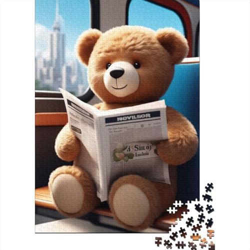 Niedliches Plüschbär-Puzzle, Dekompressionsspielzeug, 100% recycelter Karton, Puzzle für Erwachsene, 1000 Teile (38 x 26 cm) von GQmoney