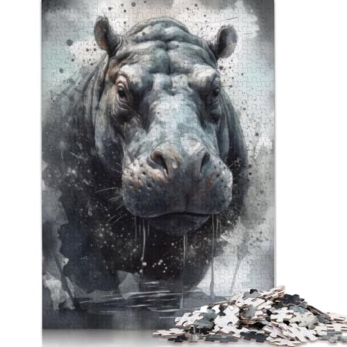 Nilpferd-Puzzle, Wilde Schönheit, für Erwachsene und Kinder, 520 Teile, skurrile Herausforderung, Spielzeug, Lernspiele, Heimdekoration, Geschenke, 520 Teile (52 x 38 cm) von GQmoney