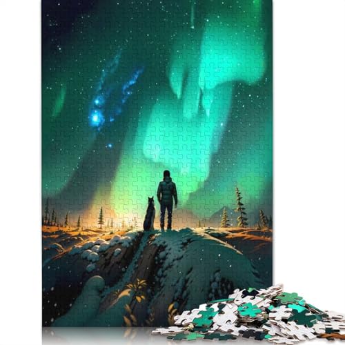 Nordlicht-Sternenbeobachtungs-Puzzle für Erwachsene, Lernspiel, Puzzle-Geschenke für Kinder ab 12 Jahren, 1500 Teile (85 x 57 cm) von GQmoney