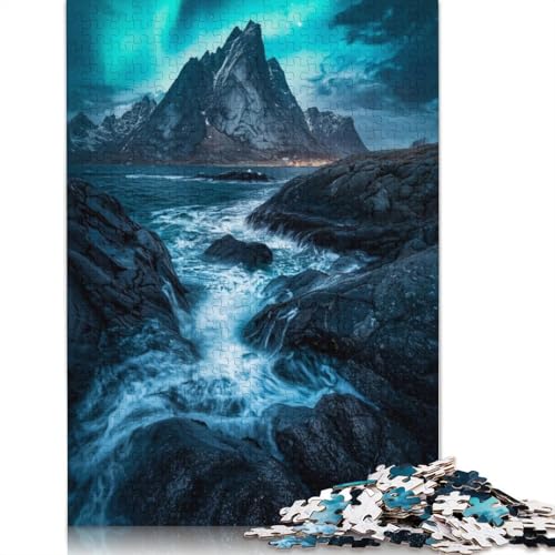Nordlichter-Meereslandschaft, 520-teiliges Puzzle, ab 18 Jahren, Lernspiele, Puzzles für Erwachsene, für Frauen, für Kinder ab 12 Jahren, 520 Teile (52 x 38 cm) von GQmoney