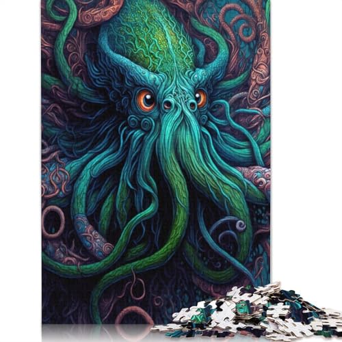 Oktopus-Puzzle für Erwachsene und Kinder, 1000 Teile, skurrile Herausforderung, Spielzeug, Lernspiele, Heimdekoration, Geschenke, 1000 Teile (75 x 50 cm) von GQmoney