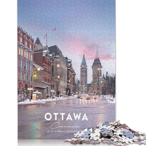 Ottawa 4 Puzzle-Spielzeug für Erwachsene, Lernspiel, Puzzlespiele für Erwachsene für Frauen und Männer, 1000 Teile (75 x 50 cm) von GQmoney
