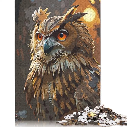 Owl Brown 520 Puzzle, herausfordernd und knifflig, Puzzle für Männer, Geschenke für Erwachsene und Teenager, 520 Teile (52 x 38 cm) von GQmoney