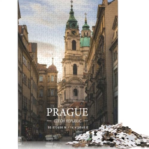 PRAG 1000-teiliges Puzzle für Erwachsene, zusammen. Denksportaufgaben für Frauen und Männer, 1000 Teile (75 x 50 cm) von GQmoney