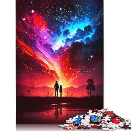 Paar Galaxie-Landschaftspuzzle für Erwachsene, kreative Spiele, Puzzle, Geschenk für Jungen oder Mädchen, 520 Teile (52 x 38 cm) von GQmoney