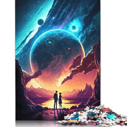 Paar auf der Marslandschaft, 1000-teiliges Puzzle, Familienspaß für Erwachsene und herausforderndes Spiel, Spiele zum Stressabbau und einzigartige Geschenke, 1000 Teile (38 x 26 cm) von GQmoney