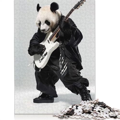 Panda-Gitarre, 1000-teiliges Puzzle für Erwachsene, Spielzeug, Denkspiel, Lernspiel für Erwachsene, Stressabbau, Heimdekoration, 1000 Teile (38 x 26 cm) von GQmoney