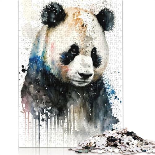 Panda in Aquarell-Puzzles für Erwachsene, Spielzeug, Lernspiel, schwierige Puzzles für Kinder ab 12 Jahren, 1000 Teile (75 x 50 cm) von GQmoney