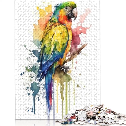 Papagei in Aquarell-Puzzles für Erwachsene, 520 herausfordernde und knifflige ungewöhnliche Puzzles für Kinder ab 12 Jahren, 520 Teile (52 x 38 cm) von GQmoney