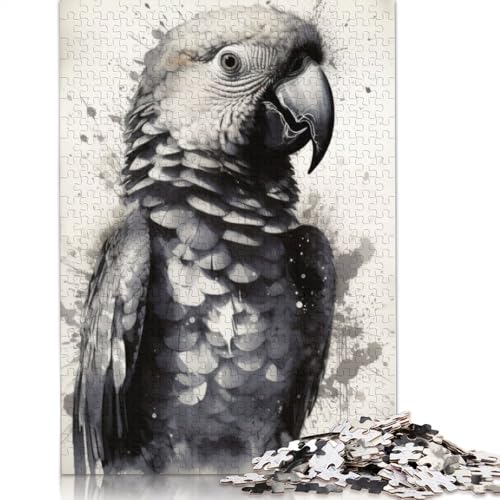 Papageien-Schönheits-Aquarell-Puzzle für Erwachsene und Kinder. Unmögliches Herausforderungsspielzeug, Lernspiele, Heimdekoration, ab 14 Jahren, 1500 Teile (85 x 57 cm) von GQmoney