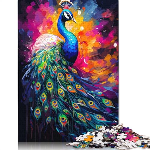 Pfauenvogel-Malpuzzle für Erwachsene ab 18 Jahren, Upe-Lernspiele, Puzzle für Erwachsene und Kinder, 1000 Teile (75 x 50 cm) von GQmoney