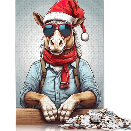 Pferde-Weihnachts-Puzzle, 520 Teile, ab 18 Jahren, Lernspiele, Puzzle für Erwachsene, für Frauen, für Kinder ab 12 Jahren, 520 Teile (52 x 38 cm) von GQmoney