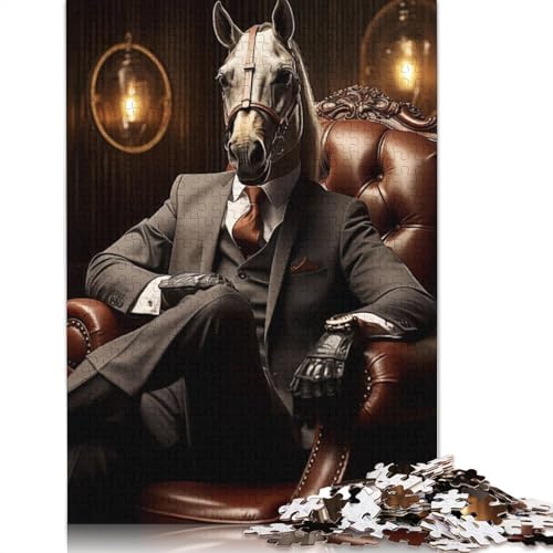 Pferdepate-Puzzle für Erwachsene und Kinder. Tolles Geschenk, Herausforderungsspielzeug, Lernspiele, Heimdekoration, ab 14 Jahren, 520 Teile (52 x 38 cm) von GQmoney
