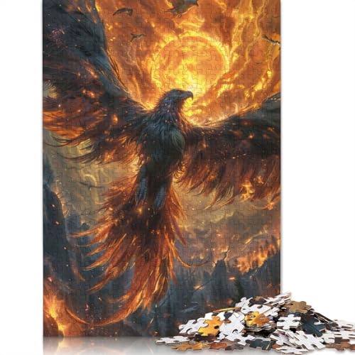 Phoenix und Sonne Puzzles für Erwachsene 1000 Teile Holzpuzzle für Erwachsene und Teenager Heimdekoration Puzzlespielzeug 1000 Teile (75 x 50 cm) von GQmoney