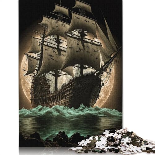 Piratenschiff-Puzzle, 1500 Teile, für Teenager, Geschenke, Holzpuzzle, Puzzle für Erwachsene, Puzzles für Erwachsene, 1500 Teile (85 x 57 cm) von GQmoney