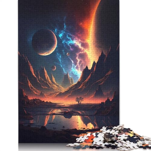 Planet Twilight Landscape Puzzles für Erwachsene, 520 Teile, Holzpuzzles für Teenager, Geschenke, Lernspiel für Erwachsene und Teenager, 520 Stück (52 x 38 cm) von GQmoney