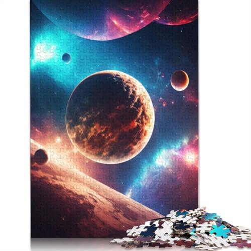 Planet in der Galaxie, 1000-teiliges Puzzle für Erwachsene | | Familienspaß-Puzzles für Erwachsene, Geschenke, Denkspiele, 1000 Teile (75 x 50 cm) von GQmoney
