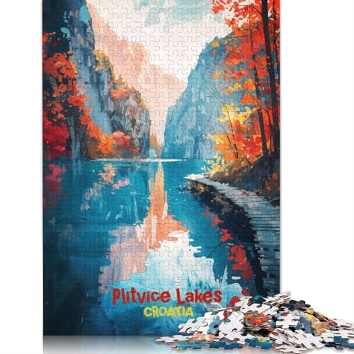 Plitvicer See, Kunstposter, 520 Puzzles für Erwachsene, Spielzeug, Lernspiel, Herrenpuzzles für Erwachsene, für Erwachsene, Teenager, 520 Teile (52 x 38 cm) von GQmoney