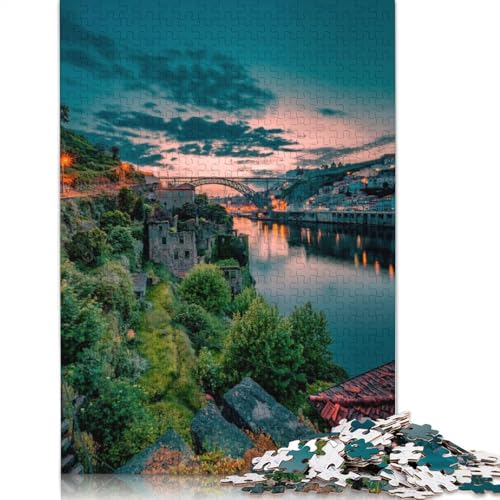 Porto bei Nacht, 1000 Puzzles für Erwachsene, Lernspiel, Puzzlespiele für Erwachsene für Jungen oder Mädchen, 1000 Teile (75 x 50 cm) von GQmoney