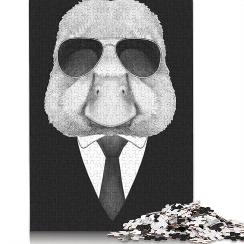 Porträt Einer Ente im Anzug, 1000-teiliges Puzzle für Erwachsene | | Familienspaß-Puzzles für Erwachsene, Geschenke, Denkspiele, 1000 Teile (38 x 26 cm) von GQmoney