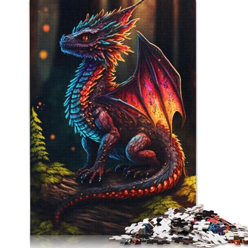 Portrait Niedliches Drachen-Puzzle 1000 Teile für Erwachsene, Lernspielzeug, Familienspiele, Festival- und Geburtstagsgeschenke, 1000 Teile (38 x 26 cm) von GQmoney