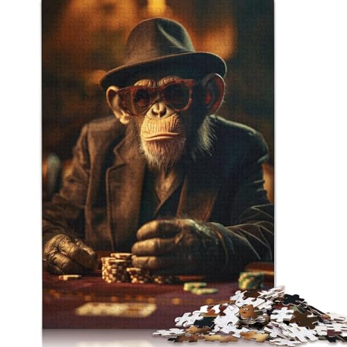 Primate Poker Puzzle, 520 Teile, für Erwachsene, Holzpuzzle für Heimdekoration, 52 x 38 cm Primate Poker Puzzle, 520 Teile, für Erwachsene, Holzpuzzle für Heimdekoration, 52 x 38 cm von GQmoney