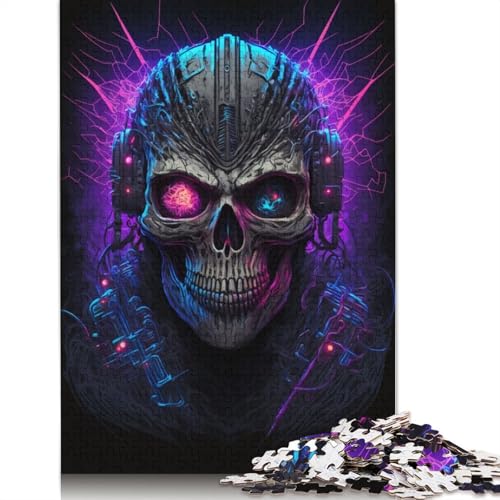 Punk-Totenkopf-Puzzle, 1500 Teile, für Teenager, Geschenke, Holzpuzzle, Puzzle für Erwachsene, Puzzles für Erwachsene, 1500 Teile (85 x 57 cm) von GQmoney